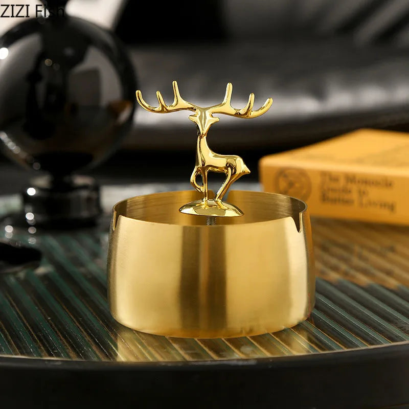 Gold Deer Steel Ashtray