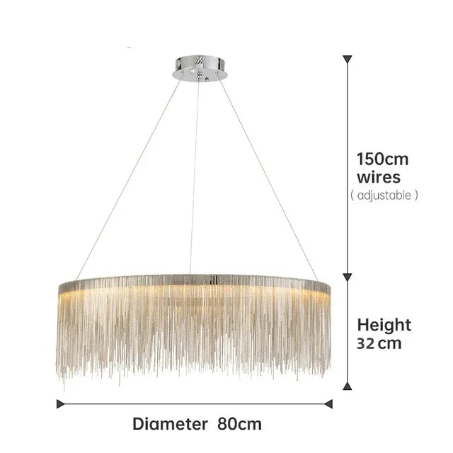 Gold Chain Tassel Chandelier