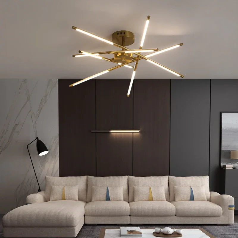 Black Gold Pendant Lamp 12-Head Dimmable