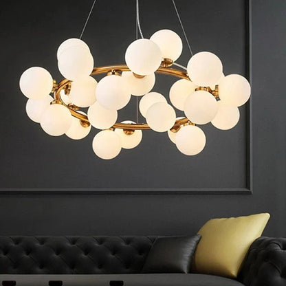 DecorBites™ Glass Ball LED Chandelier Pendant Lamp, Modern Round Design for Home Decor Lighting