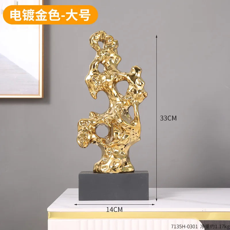 Gold Coral Stone Sculpture