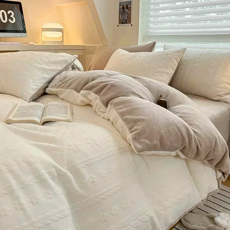 Fleece Warm Bedding Set