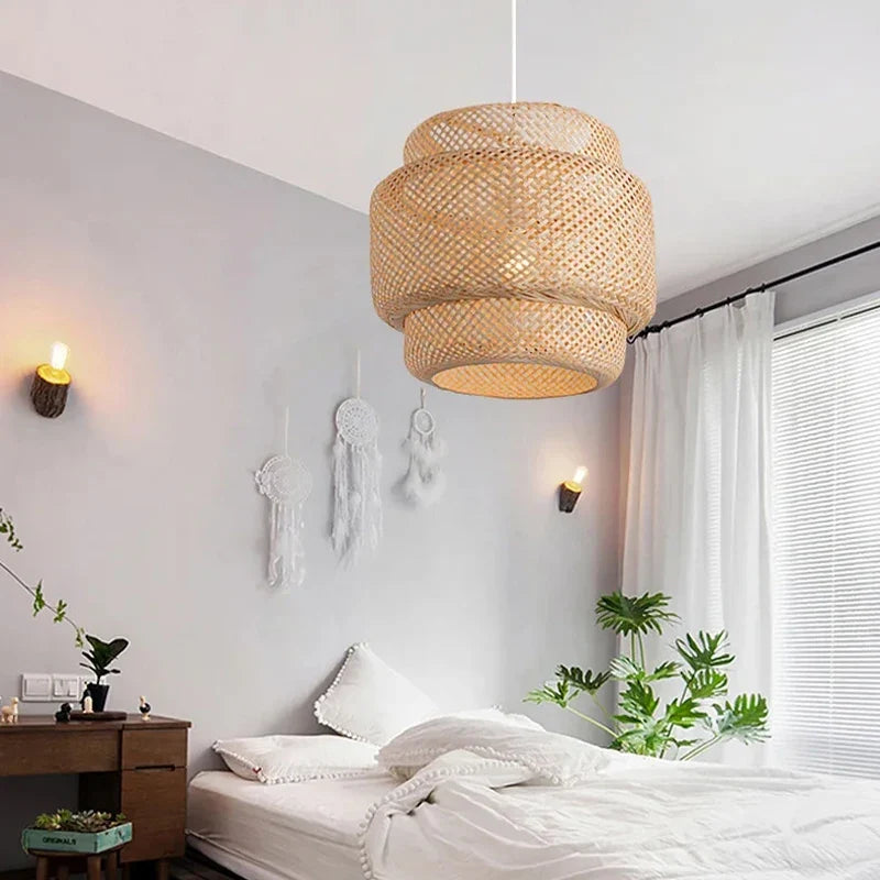 Handwoven Bamboo Lantern Pendant Light 30cm