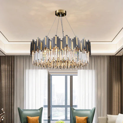 DecorBites™ Crystal LED Chandelier with Remote Control for Home Living Room Kitchen Lighting