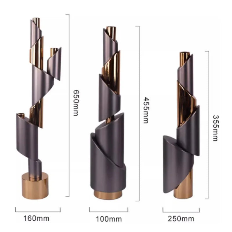 DecorBites™ Geometric Helical Pipe Candle Holder for Home Decor and Centerpieces