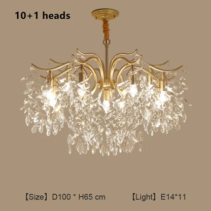 DecorBites™ Crystal Branch Chandelier: Modern Minimalist Luxury Lighting for Living Room and Bedroom
