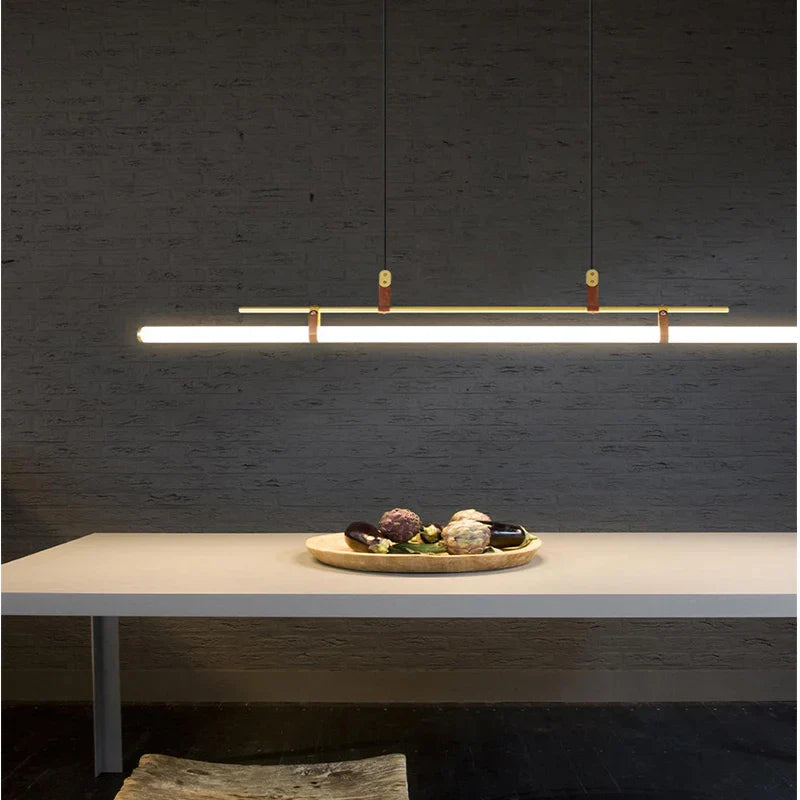 DecorBites™ Glass Belt Chandelier: Modern Indoor Restaurant & Office LED Light
