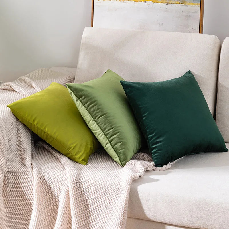 DecorBites™ Green Velvet Pillow Case 45X45CM – Luxury Nordic Home Decor