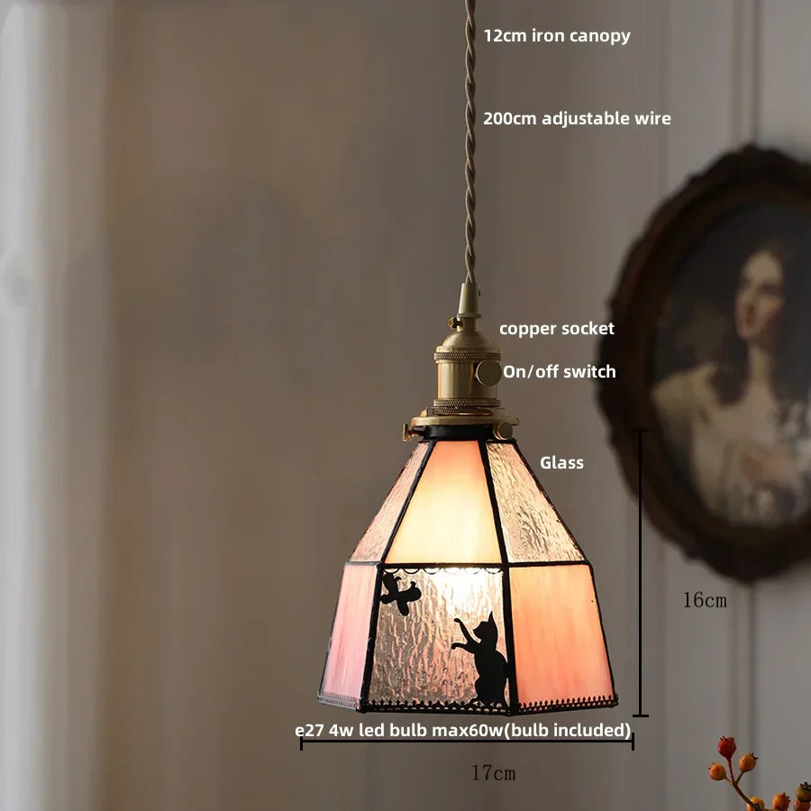 DecorBites™ Gray Glass LED Pendant Light Fixture with Adjustable Hang Lamp