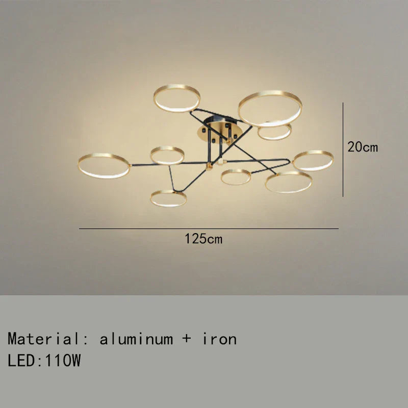 Minimalist Gold Black Chandelier