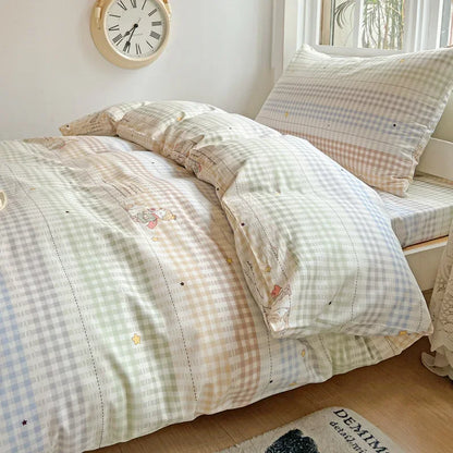 DecorBites™ Cotton Printed Student Bedding Set - All Seasons Queen Single Comforter Cover Set