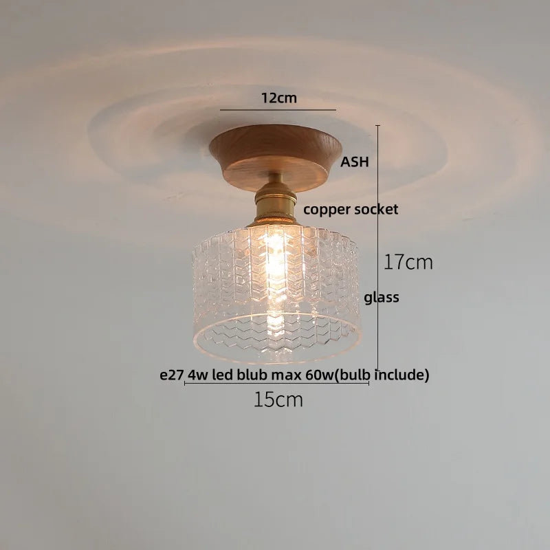 DecorBites™ Clear Glass LED Ceiling Lamp Copper Socket Modern Nordic Style Lighting
