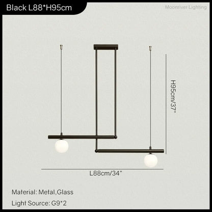 DecorBites™ Linear Minimalist Chandelier Pendant Light for Living Room, Dining Table Ceiling Decor
