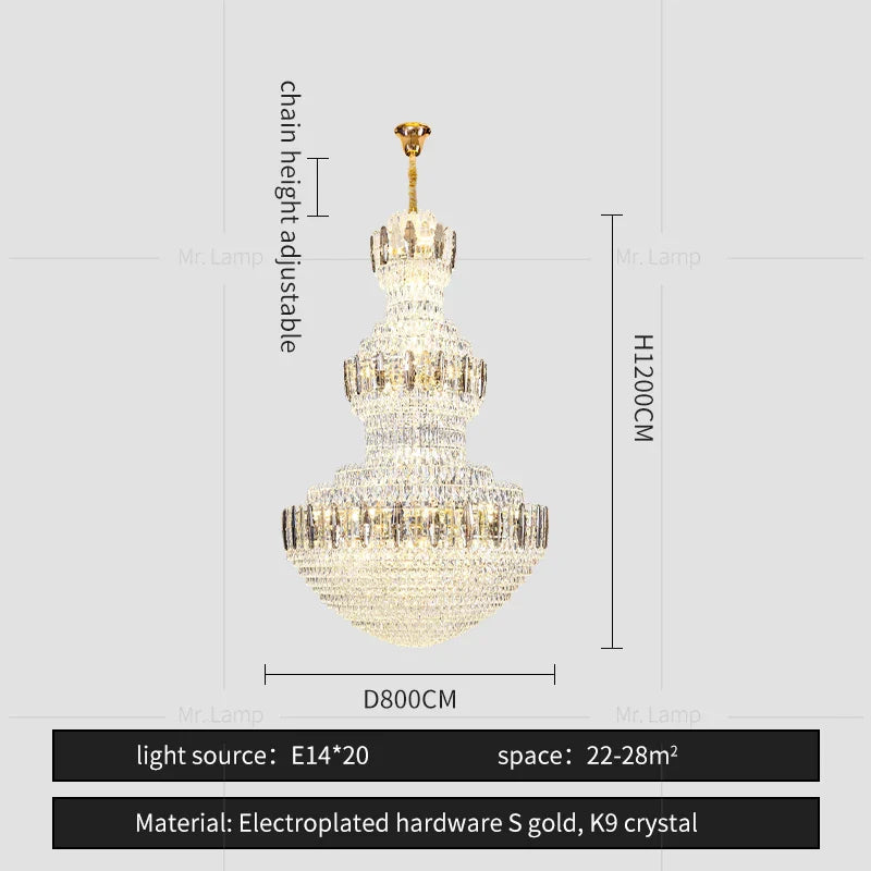 DecorBites™ Light Luxury Crystal Chandelier: Postmodern Elegance for Hotels, Villas, and Duplexes