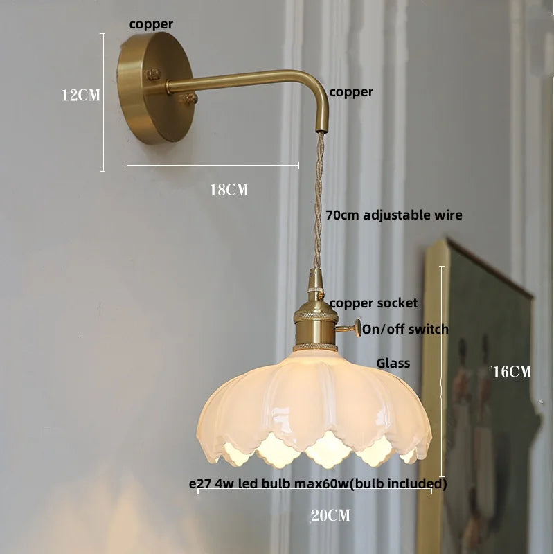 DecorBites™ Green Glass Knob Switch LED Wall Lights for Kitchen, Bedroom, Living Room