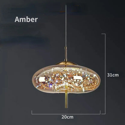 DecorBites™ Glass Pendant Lights: Modern LED Ceiling Chandelier for Bedroom & Bathroom