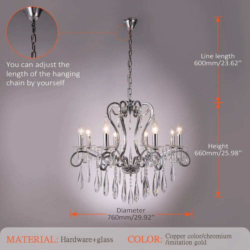 DecorBites™ Crystal LED Chandelier for Kitchen Dining Living Bedroom Room