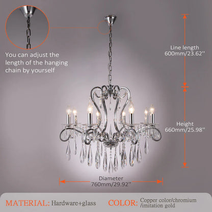 DecorBites™ Crystal LED Chandelier for Kitchen Dining Living Bedroom Room