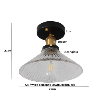 DecorBites™ Glass LED Ceiling Lamp Iron Base Nordic Modern Simple Design