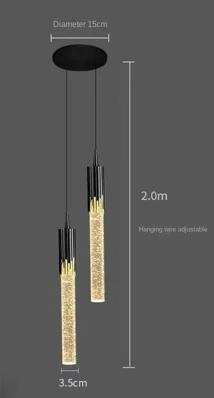DecorBites™ Crystal LED Pendant Light: Modern Hanging Bar Lamp for Bedroom, Living Room, & Home Decor