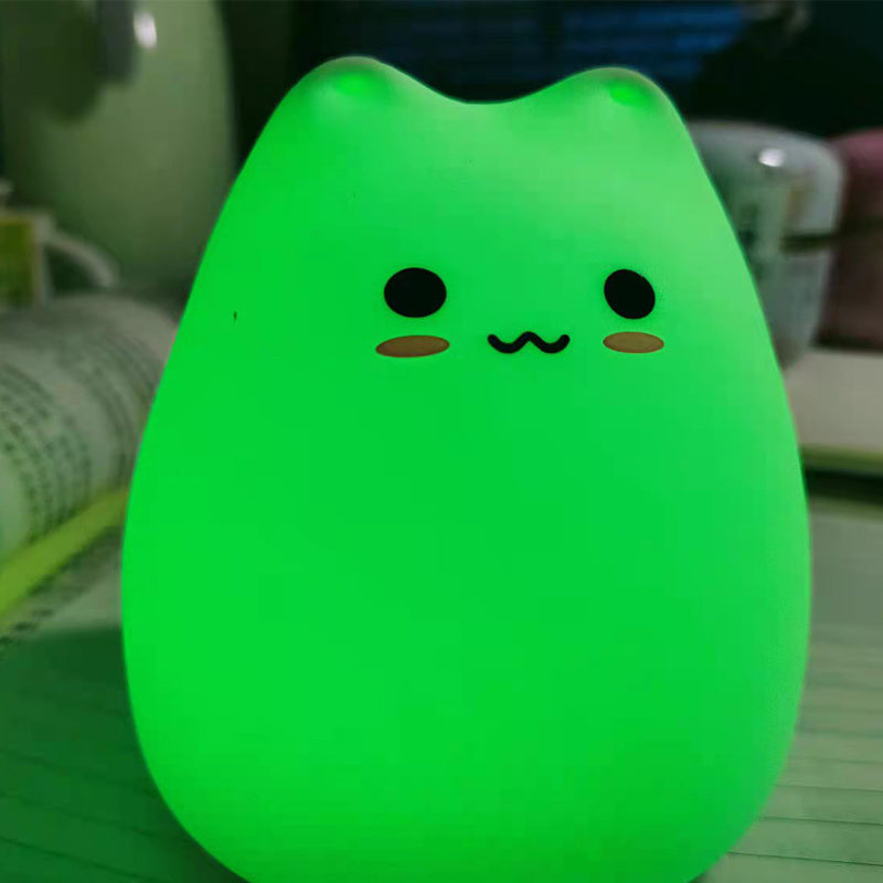 Mini Beliebte Katze Baby Nacht Lampe 7-farbe Pat Touch Farbwechsel Augenschutz Schlafzimmer Nacht Nacht Licht Geschenk Kinder 