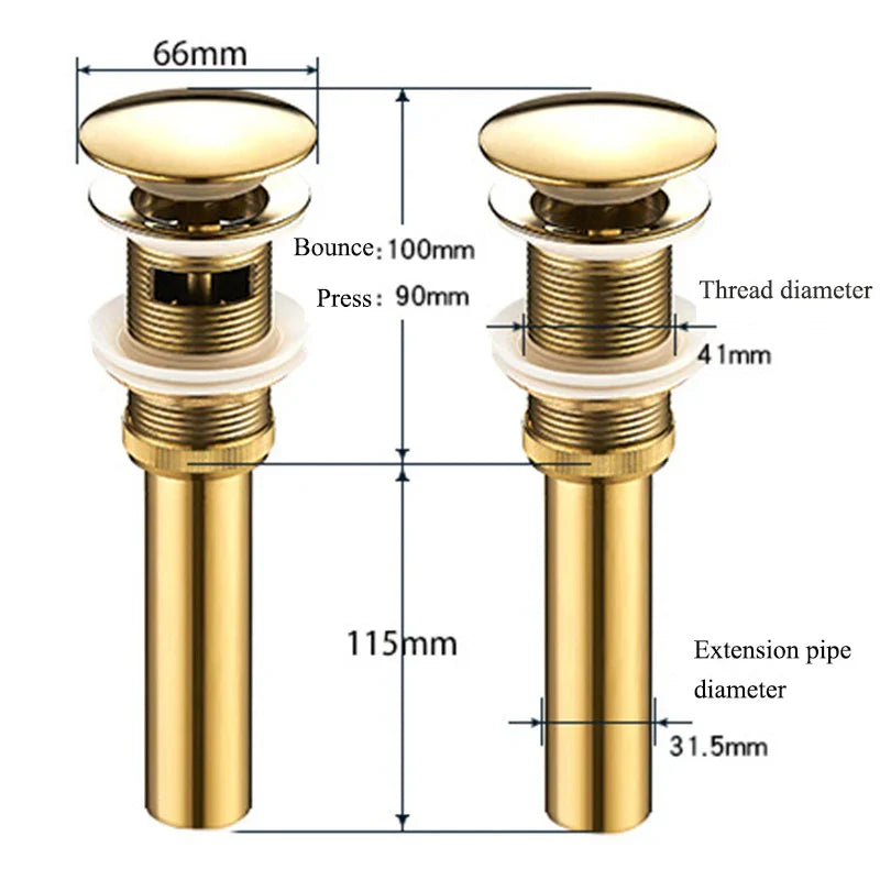 Gold Round Pop-up Drain