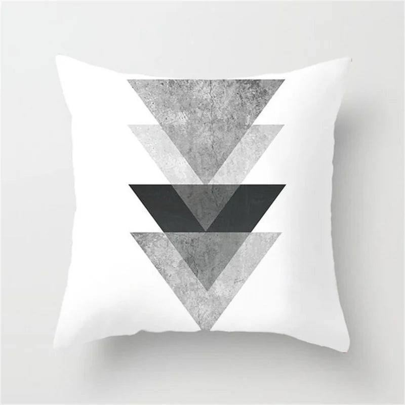 DecorBites™ Heart Stripe Pillow Cases | Black & White Polyester Cushion Covers