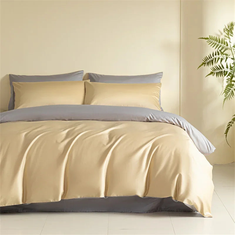 DecorBites™ Egyptian Cotton Bedding Set: Sheet, Pillowcase, Blanket Cover in Queen King Size