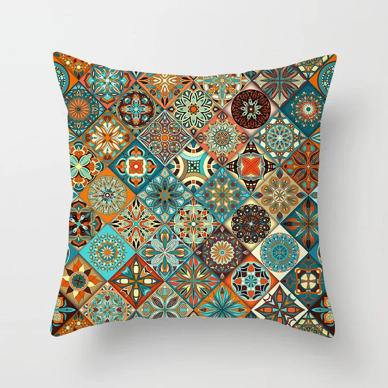 DecorBites™ Geometric Square Pillowcase Ethnic Retro Sofa Pillow Cover 45x45cm Home Decor