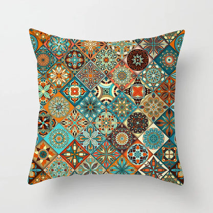 DecorBites™ Geometric Square Pillowcase Ethnic Retro Sofa Pillow Cover 45x45cm Home Decor