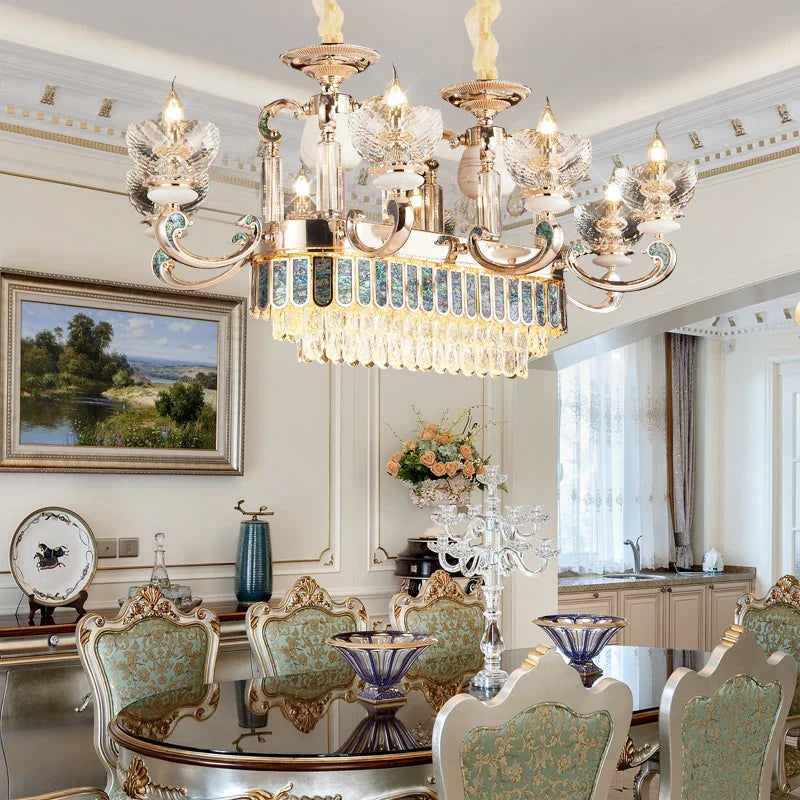 DecorBites™ Crystal Dining Room Chandelier: Elegant European Style Living Room Lamp, Bedroom Decor
