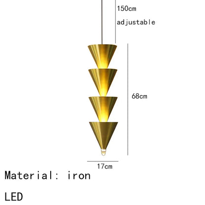 DecorBites™ Gold Black Cone LED Pendant Lamp for Stylish Home and Shop Lighting