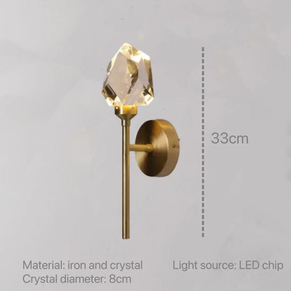 DecorBites™ Crystal Wall Sconce: Modern LED Fixture for Bedroom, Living Room, and Hallway
