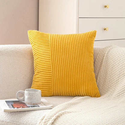 DecorBites™ Corduroy Striped Body Pillow: Soft Lumbar Support & Cozy Home Decor