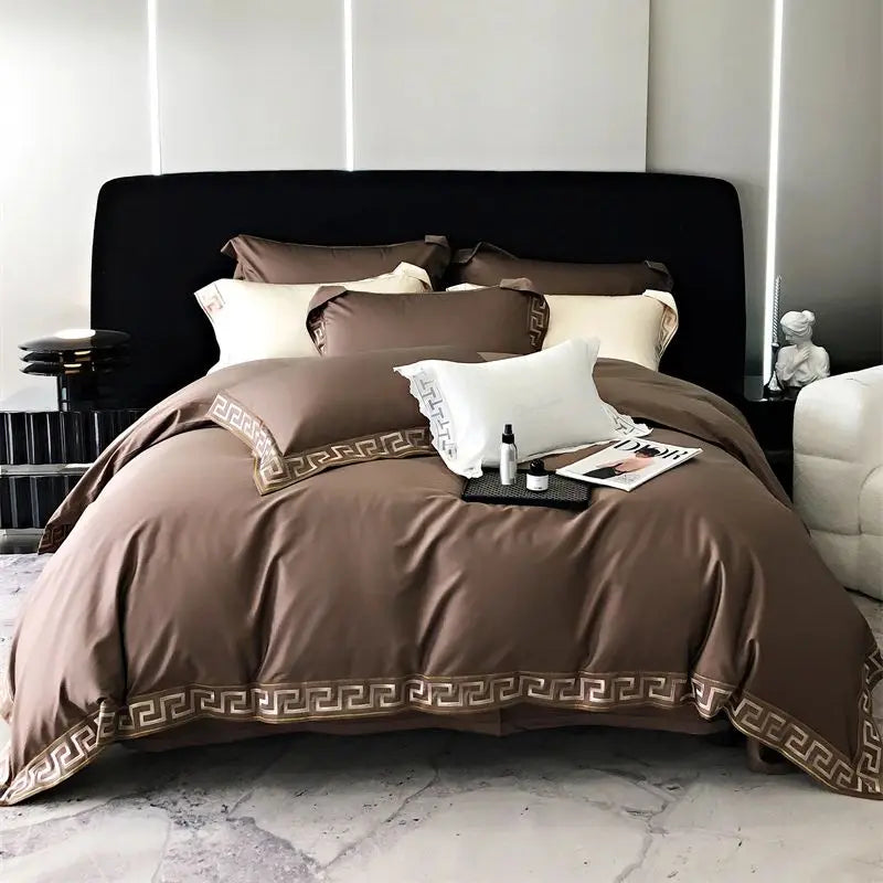 Gold Embroidery Duvet Set