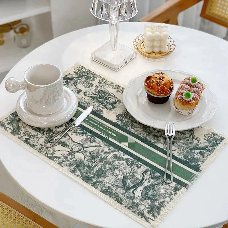 DecorBites™ Cotton Linen Place Mat Set - Tableware Cushion for Kitchen Dining