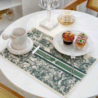 DecorBites™ Cotton Linen Place Mat Set - Tableware Cushion for Kitchen Dining