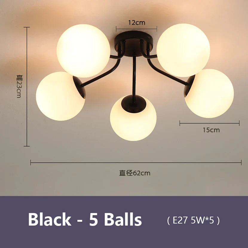 DecorBites™ Glass Bubble LED Ceiling Light for Living Room Kitchen Bedroom