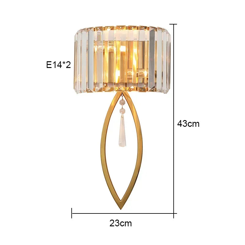 DecorBites™ Crystal Wall Lamp: Luxury LED Indoor Lighting for Bedroom & Living Room