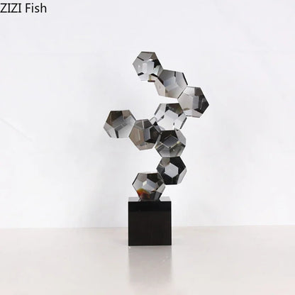 DecorBites™ Geometric Crystal Ball Desk Ornament: Abstract Crafts Crystal Artwork for Aesthetic Room Decor