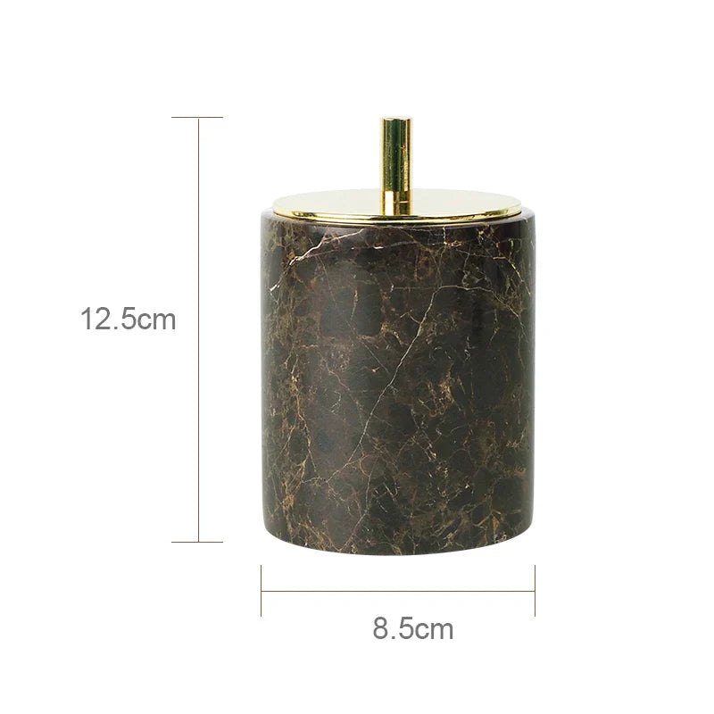 DecorBites™ Emperador Dark Marble Bathroom Set with Luxury Accessories