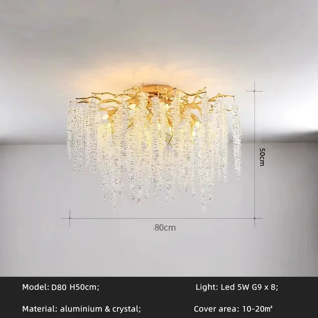 Gold Crystal Chandelier Oval120cm For Dining
