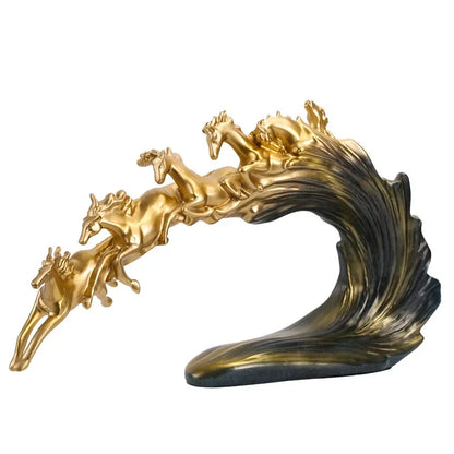 DecorBites™ Galloping Horse Luxury Sculpture: Elegant Decor for Office, Living Room & Store.