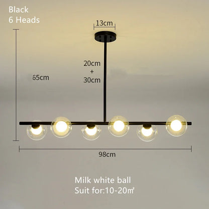 DecorBites™ Glass Ball Pendant Chandeliers - Modern LED Hanging Lights for Home Decor
