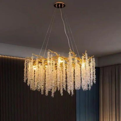 DecorBites™ Gold Aluminium Branch Pendant Light Chandelier for Modern Dining Room Decor