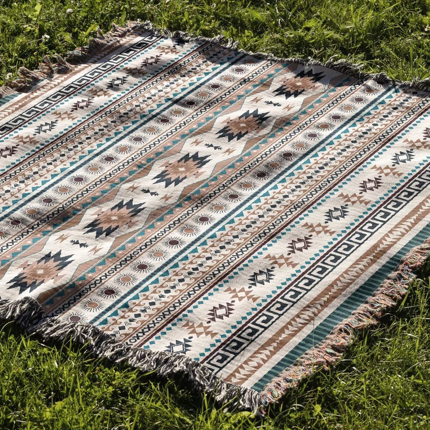 DecorBites™ Cozy Nordic Camping Blanket and Sofa Cover – Boho Outdoor Line Blanket for Home and Hotel Decor