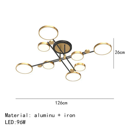 Minimalist Gold Black Chandelier