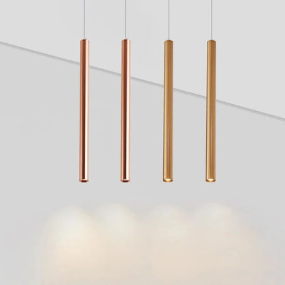 Slim Tube Aluminum Pendant Light in Brushed Nickel