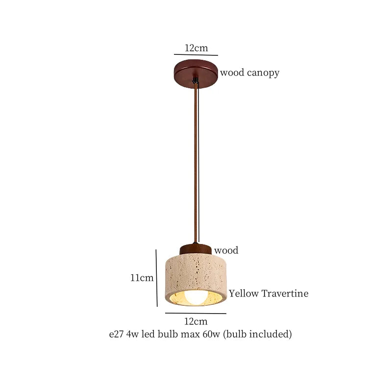 DecorBites™ Black Travertine LED Hanging Pendant Light - Nordic Modern Home Decor
