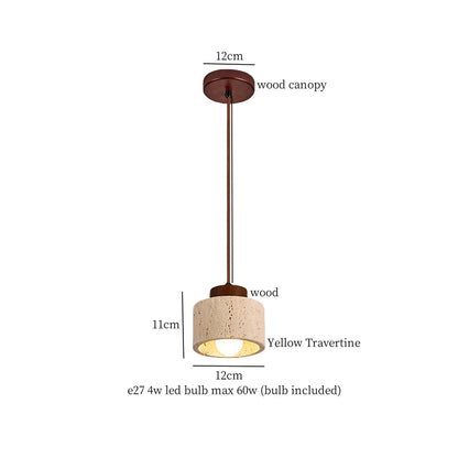 DecorBites™ Black Travertine LED Hanging Pendant Light - Nordic Modern Home Decor
